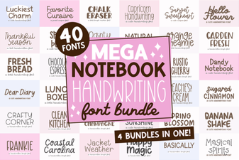 Mega Notebook Fonts: Creative Handwriting Bundle